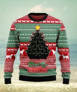 Black Cat Meowy All Over Printed Knitted Wool Xmas Sweater