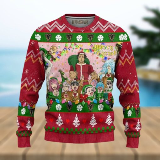 Black Clover Anime Merry Christmas Knitted Ugly Xmas Sweater