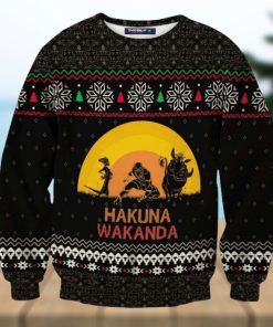 Black Panther Lion King Hakuna Wakanda Knitted Ugly Xmas Sweater