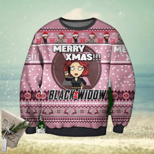 Black Widow The Avengers Marvel Knitted Ugly Christmas Sweater