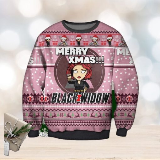 Black Widow The Avengers Marvel Knitted Ugly Christmas Sweater