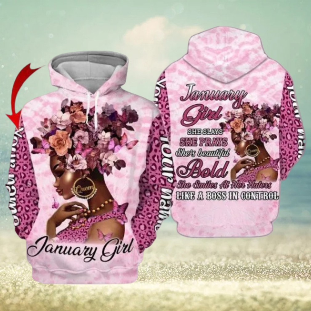 Black Woman January Girl Black Queen Custom Name 3d All Over Print Hoodie Black Woman January Girl Black Queen Custom Name 3d All Over Print Hoodie