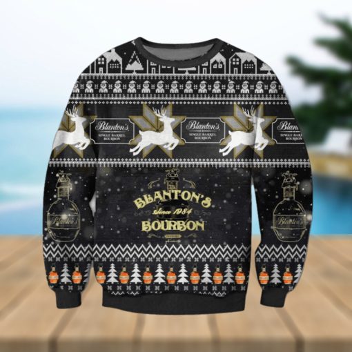 Blanton’s Original Single Barrel Bourbon Whiskey Knitted Ugly Xmas Sweater