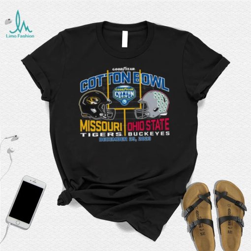 Blue 84 Adult 2023 Cotton Bowl Missouri Tigers vs. Ohio State Buckeyes Dueling T Shirt