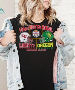 Blue 84 Adult 2024 Fiest Bowl Liberty Flames vs. Oregon Ducks Dueling T Shirt