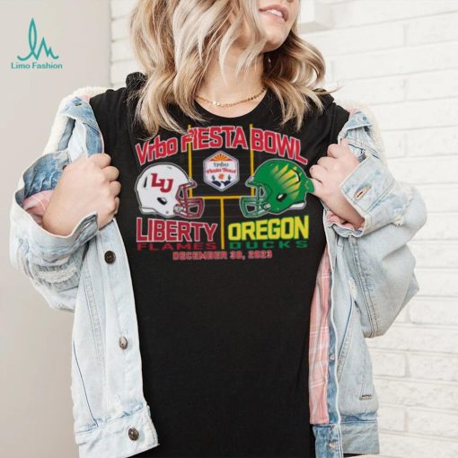 Blue 84 Adult 2024 Fiest Bowl Liberty Flames vs. Oregon Ducks Dueling T Shirt
