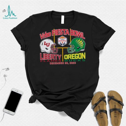 Blue 84 Adult 2024 Fiest Bowl Liberty Flames vs. Oregon Ducks Dueling T Shirt