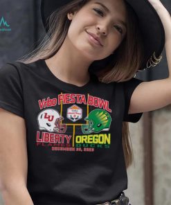 Blue 84 Adult 2024 Fiest Bowl Liberty Flames vs. Oregon Ducks Dueling T Shirt