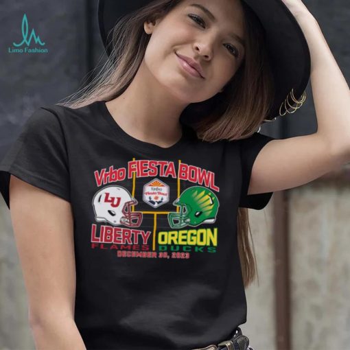 Blue 84 Adult 2024 Fiest Bowl Liberty Flames vs. Oregon Ducks Dueling T Shirt
