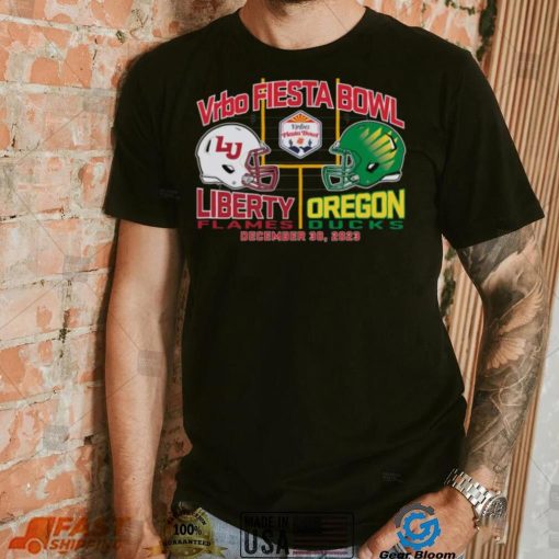 Blue 84 Adult 2024 Fiest Bowl Liberty Flames vs. Oregon Ducks Dueling T Shirt