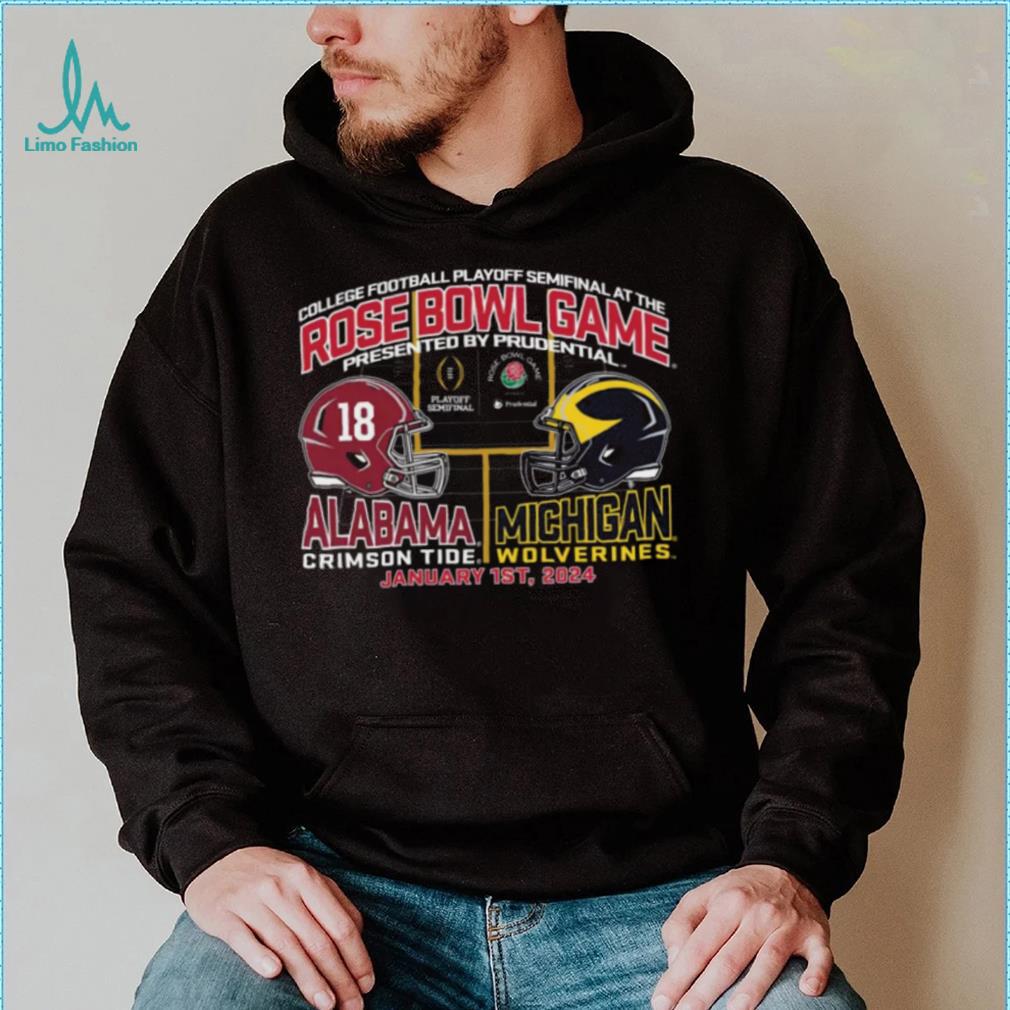 Blue 84 Adult 2024 Rose Bowl Alabama Crimson Tide vs. Michigan Wolverines Dueling T Shirt Blue 84 Adult 2024 Rose Bowl Alabama Crimson Tide vs. Michigan Wolverines Dueling T Shirt