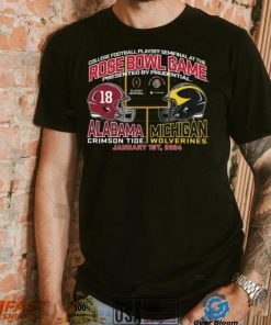 Blue 84 Adult 2024 Rose Bowl Alabama Crimson Tide vs. Michigan Wolverines Dueling T Shirt