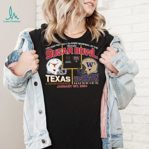 Blue 84 Adult 2024 Sugar Bowl Texas Longhorns vs. Washington Huskies Dueling T Shirt