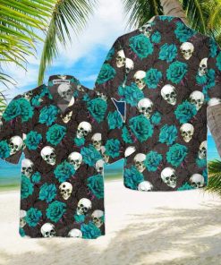 Blue Roses And Gothic Skull Hawaiian Shirt Style Gift, hoodie, sweater, long sleeve and tank top Blue Roses And Gothic Skull Hawaiian Shirt Style Gift