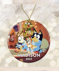 Bluey Family Custom Name On Ornament Christmas Tree Decoration