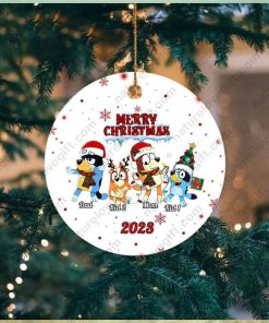 Bluey Personalized Family Ornament With Name Christmas Tree Decoration