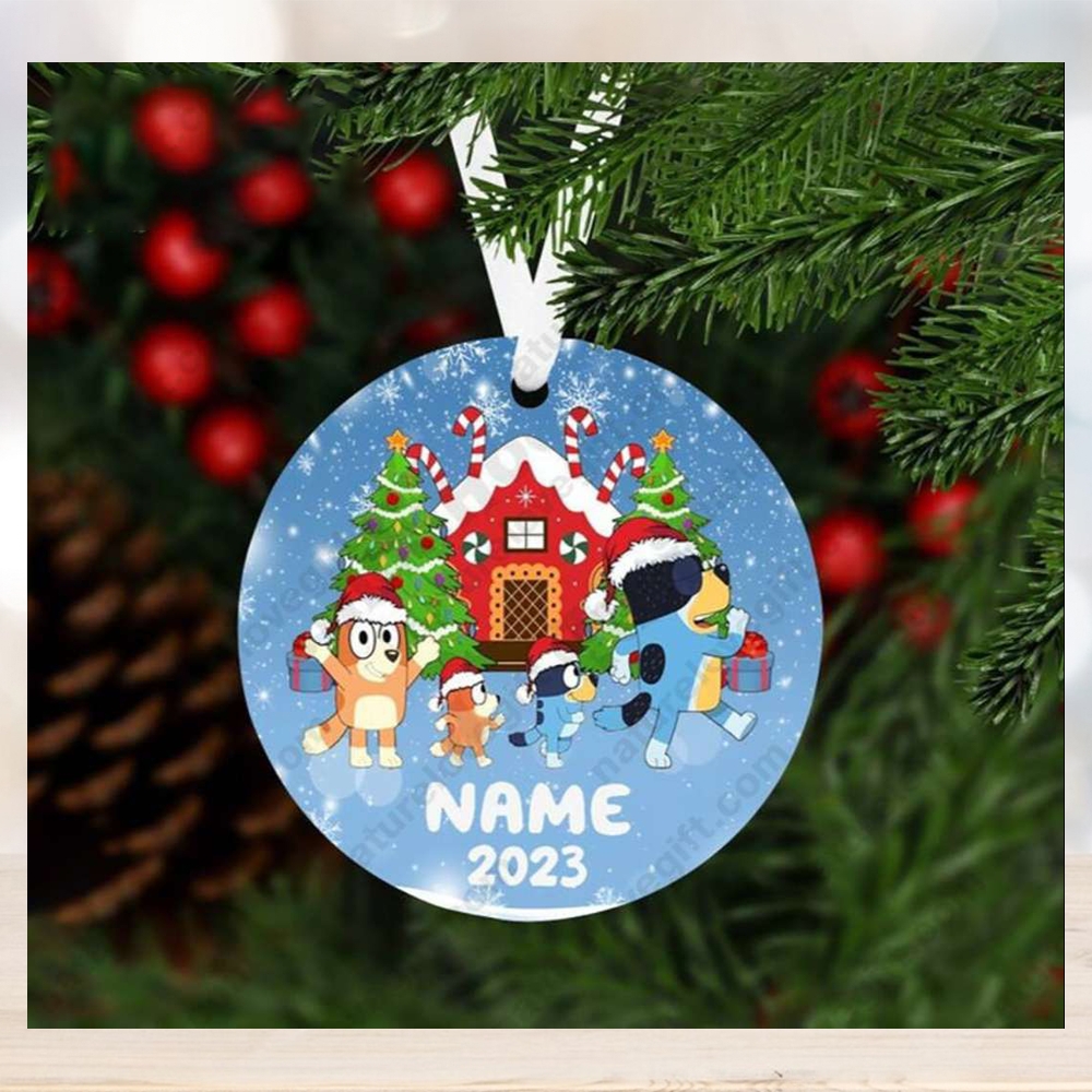 Bluey Personalized Family Ornament With Name Xmas Decorations Bluey Personalized Family Ornament With Name Xmas Decorations