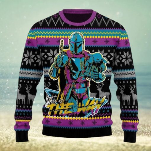 Boba Fett Star Wars This Is The Way Snowflake Knitted Ugly Xmas Sweater