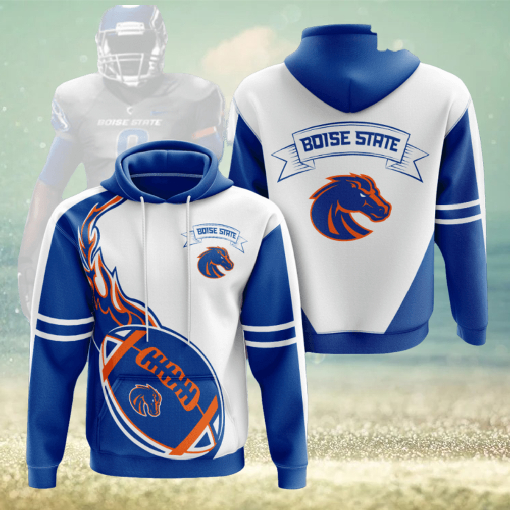 Boise State Broncos White Blue 3D Printed Hoodie Boise State Broncos White Blue 3D Printed Hoodie