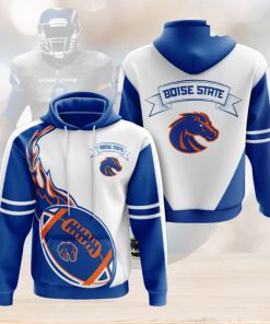 Boise State Broncos White Blue 3D Printed Hoodie