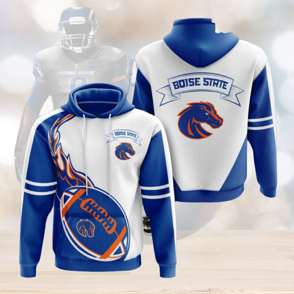 Boise State Broncos White Blue 3D Printed Hoodie Boise State Broncos White Blue 3D Printed Hoodie