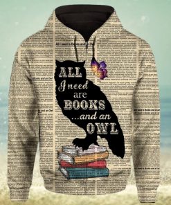 Book And Owl 3D Printed Hoodie