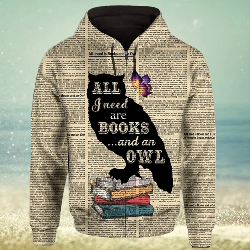 Book And Owl 3D Printed Hoodie Book And Owl 3D Printed Hoodie