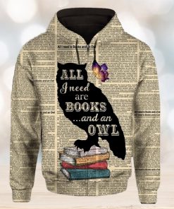 Book And Owl 3D Printed Hoodie