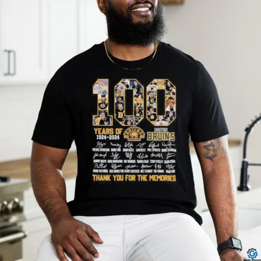 Boston Bruins 100 Years 1924 2024 Memories T Shirt