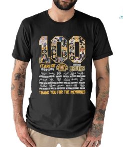 Boston Bruins 100 Years 1924 2024 Memories T Shirt