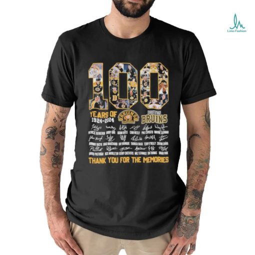 Boston Bruins 100 Years 1924 2024 Memories T Shirt