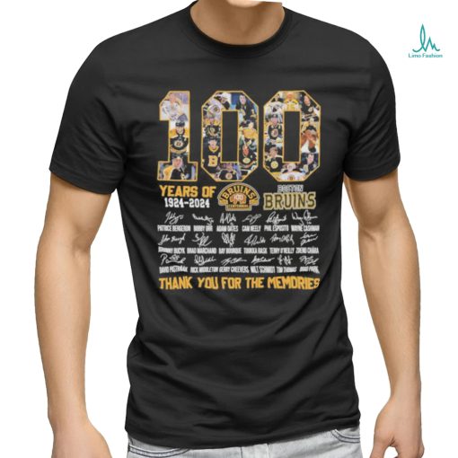 Boston Bruins 100 Years 1924 2024 Memories T Shirt