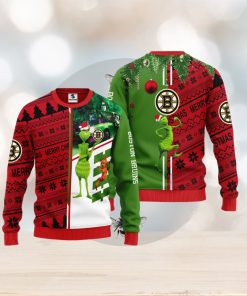 Boston Bruins Grinch & Scooby doo Christmas Ugly Sweater