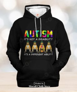 Boston Celtics Autism Its Not A Disability It A Different Ability Jogger Hoodie Sweatshirt 3D