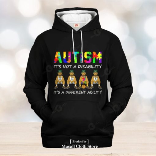 Boston Celtics Autism Its Not A Disability It A Different Ability Jogger Hoodie Sweatshirt 3D