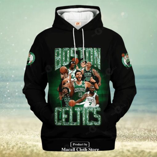 Boston Celtics Black Style V1 Jogger Hoodie Sweatshirt 3D