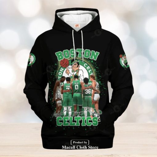 Boston Celtics Black Style V2 Jogger Hoodie Sweatshirt 3D