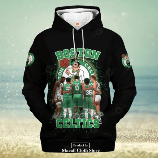 Boston Celtics Black Style V2 Jogger Hoodie Sweatshirt 3D