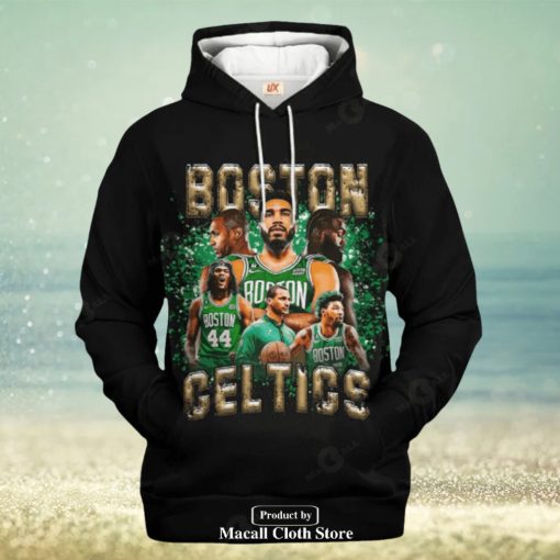 Boston Celtics Black Style V3 Jogger Hoodie Sweatshirt 3D