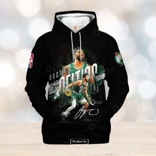 Boston Celtics Black Style V4 Signatures Jogger Hoodie Sweatshirt 3D