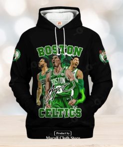 Boston Celtics Champions Black Signatures Jogger Design Hoodie Sweatshirt 3D