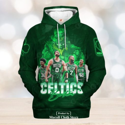 Boston Celtics Green Jogger Design Hoodie Sweatshirt 3D