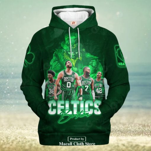 Boston Celtics Green Jogger Design Hoodie Sweatshirt 3D