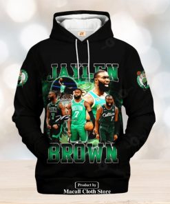 Boston Celtics Jaylen Brown Black Design Signatures Jogger Hoodie Sweatshirt 3D