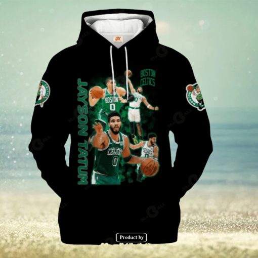 Boston Celtics Jayson Tatum V1 Black Style Jogger Hoodie Sweatshirt 3D