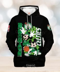 Boston Celtics Mickey And Minnie Mouse Basketball Black Design Hoodie Sweatshirt 3D