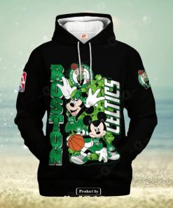 Boston Celtics Mickey And Minnie Mouse Basketball Black Design Hoodie Sweatshirt 3D