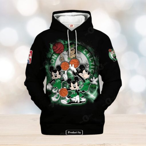 Boston Celtics Mickey Mouse Basketball Best Players Design Hoodie Sweatshirt 3D