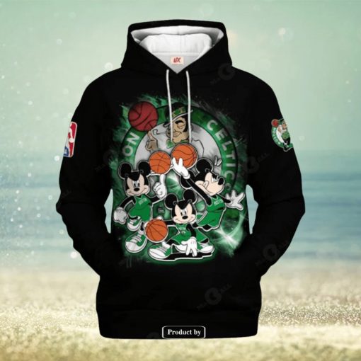 Boston Celtics Mickey Mouse Basketball Best Players Design Hoodie Sweatshirt 3D