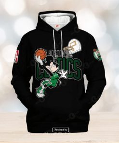 Boston Celtics Mickey Mouse Basketball Players Black Design Hoodie Sweatshirt 3D